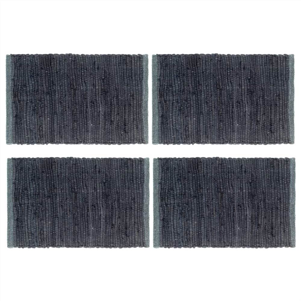 

Placemats 4 pcs Chindi Plain Anthracite 30x45 cm Cotton