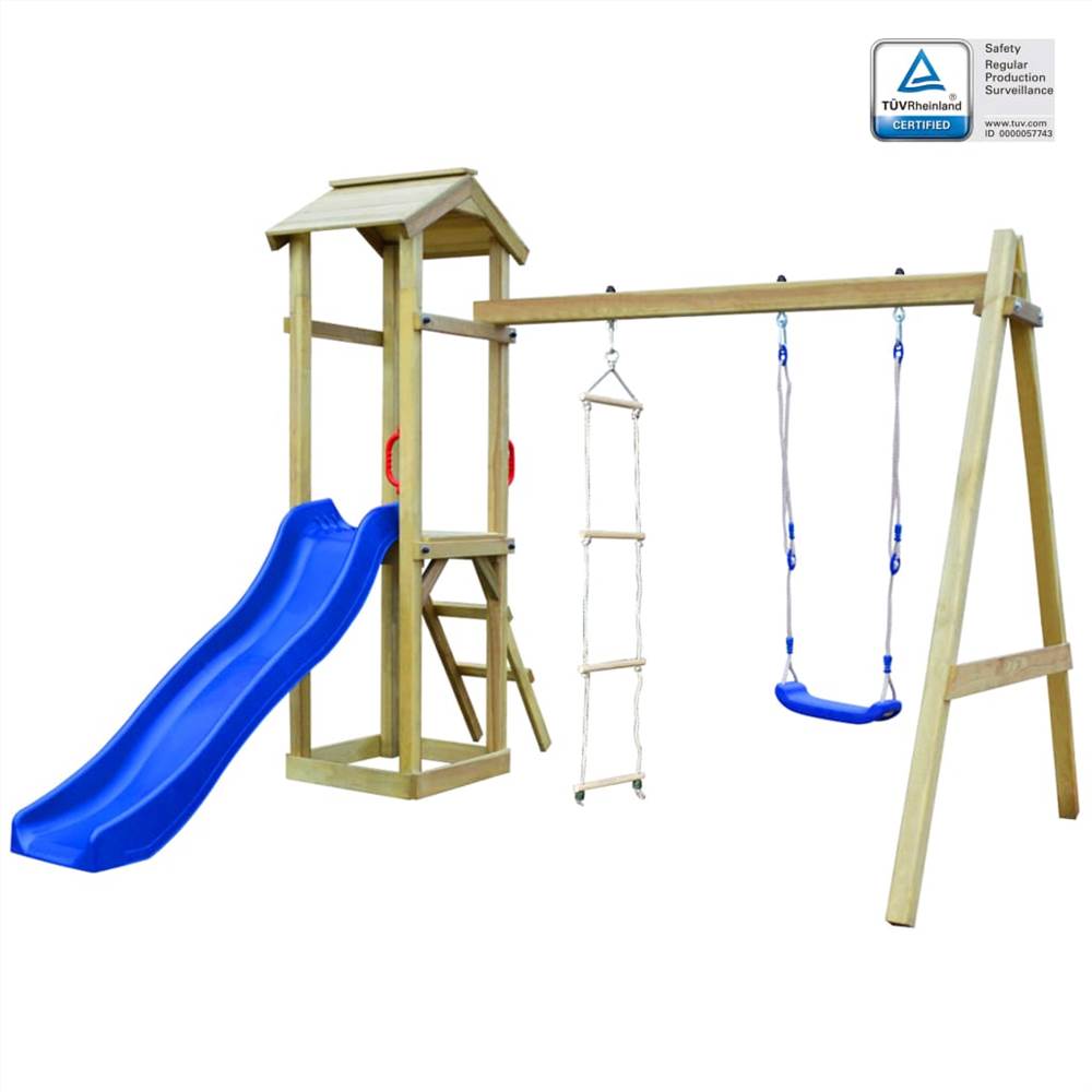 

Playhouse Set with Slide Ladders Swing 242x237x218 cm Wood
