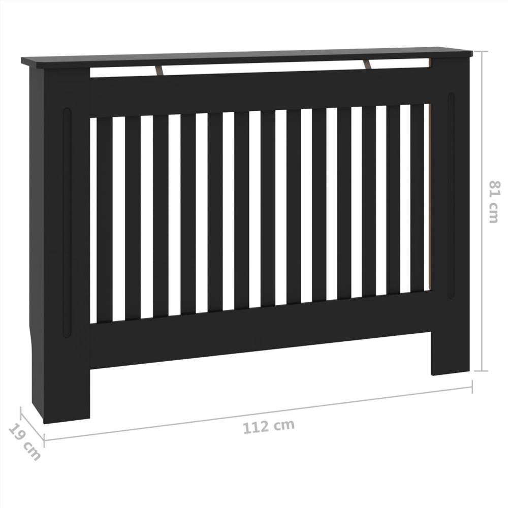 Radiator Cover Black 112x19x81 cm MDF