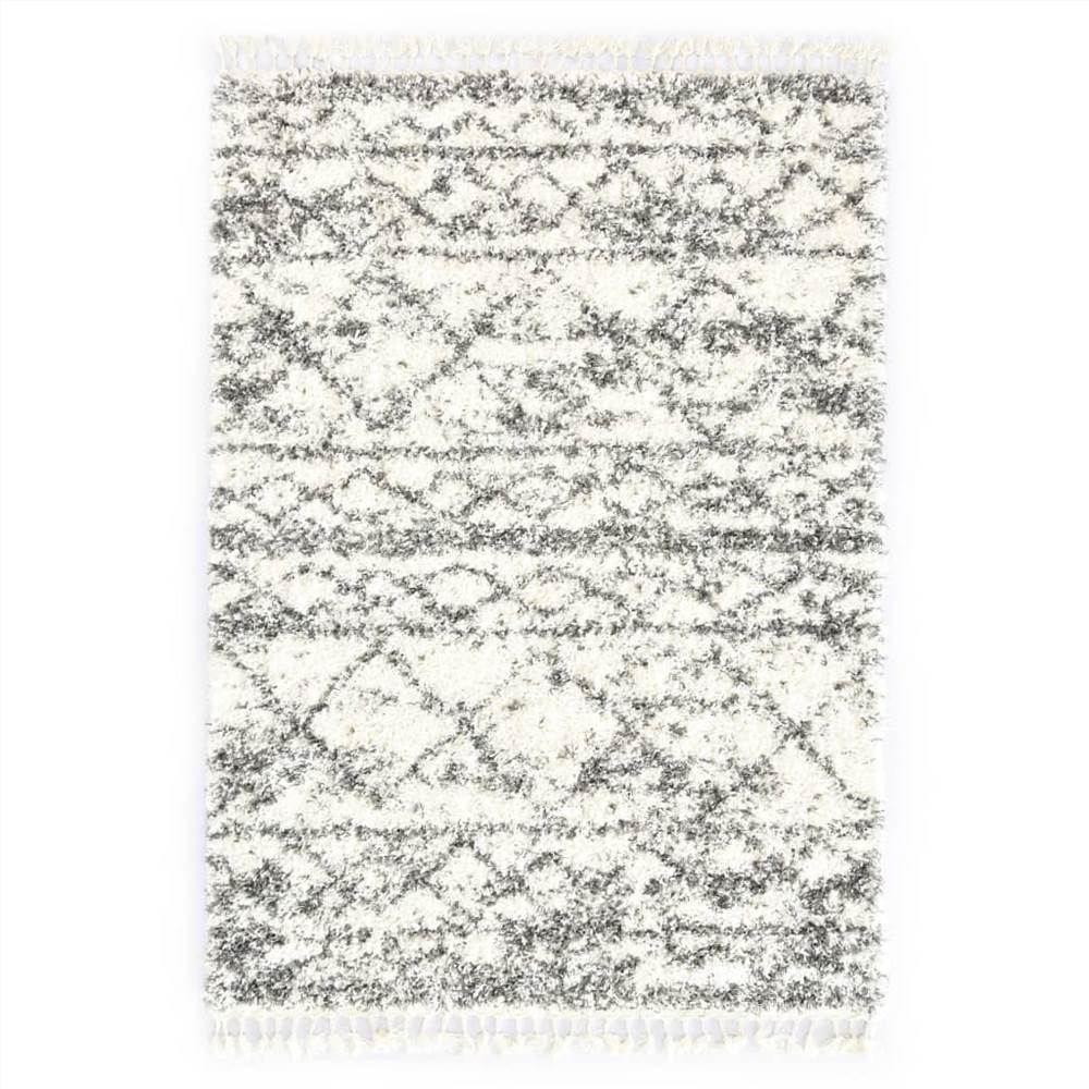 Rug Berber Shaggy PP Beige and Sand 120x170 cm