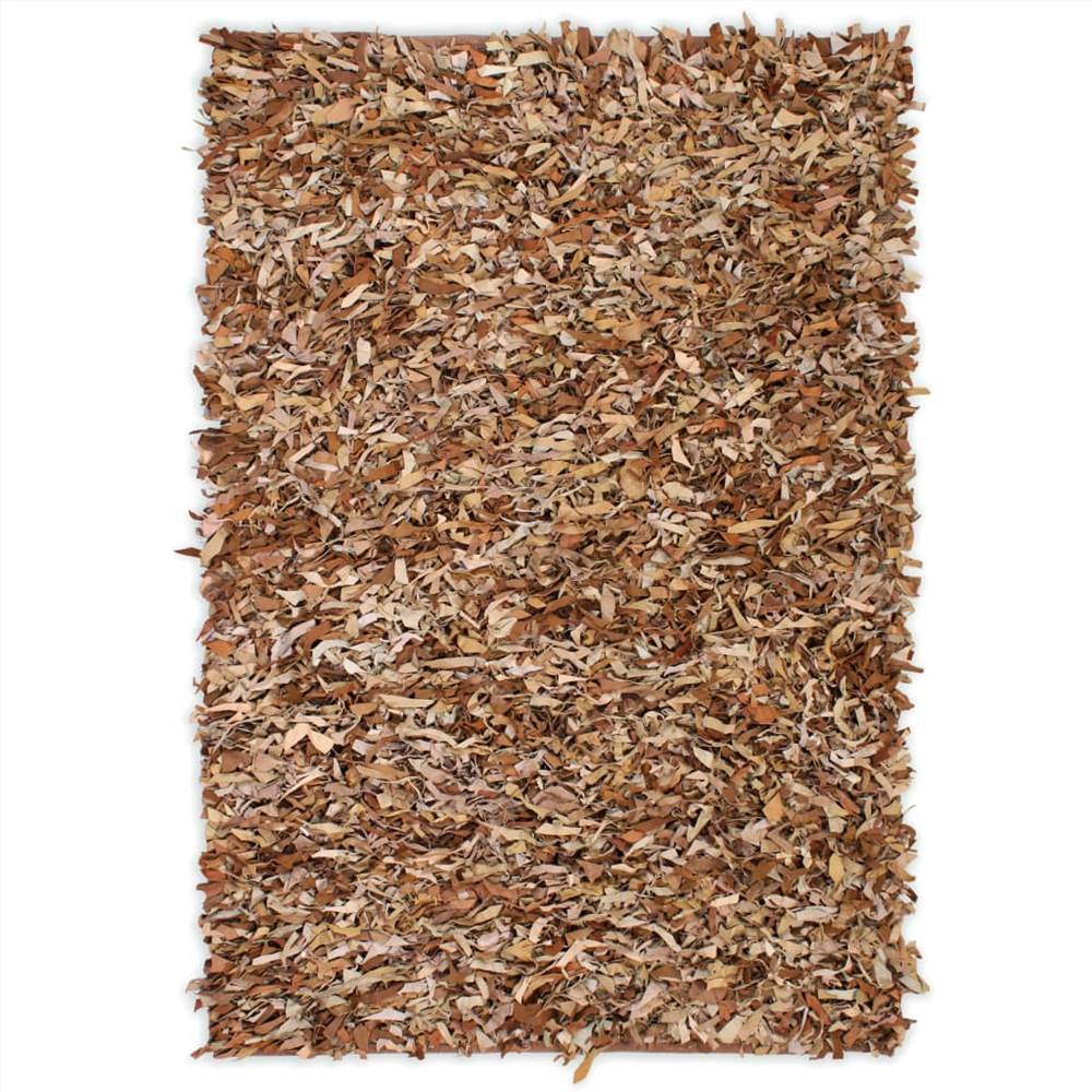 

Shaggy Rug Genuine Leather 190x280 cm Tan