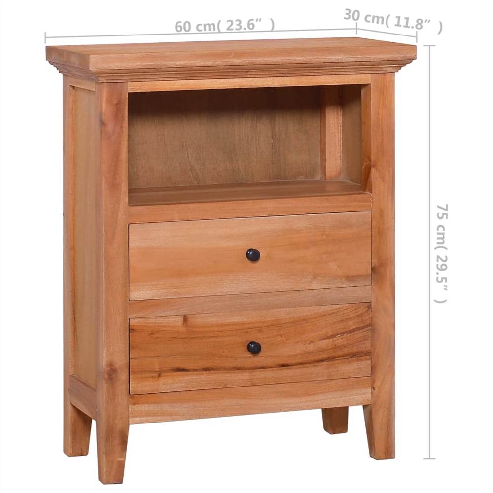 Side Cabinet 60x30x75 cm Solid Mahogany Wood