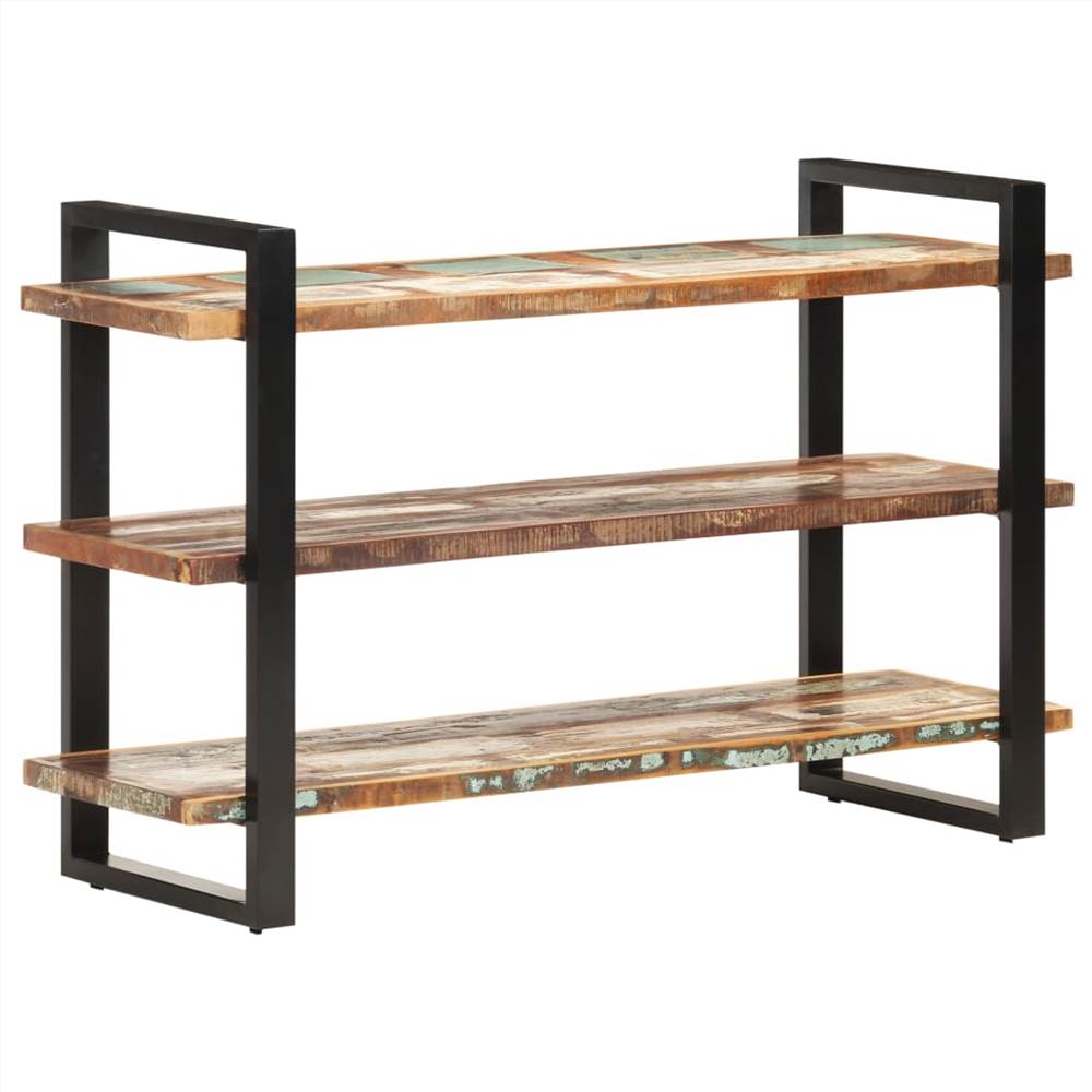 Sideboard with 3 Shelves 120x40x75 cm Solid Reclaimed Wood