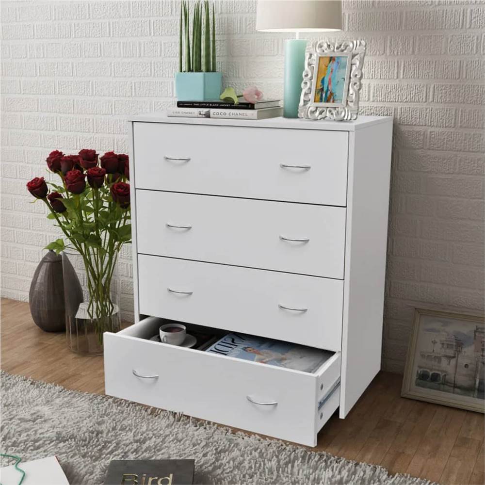 

Sideboard with 4 Drawers 60x30.5x71 cm White