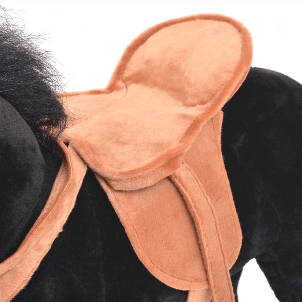 Standing Toy Horse Plush Black