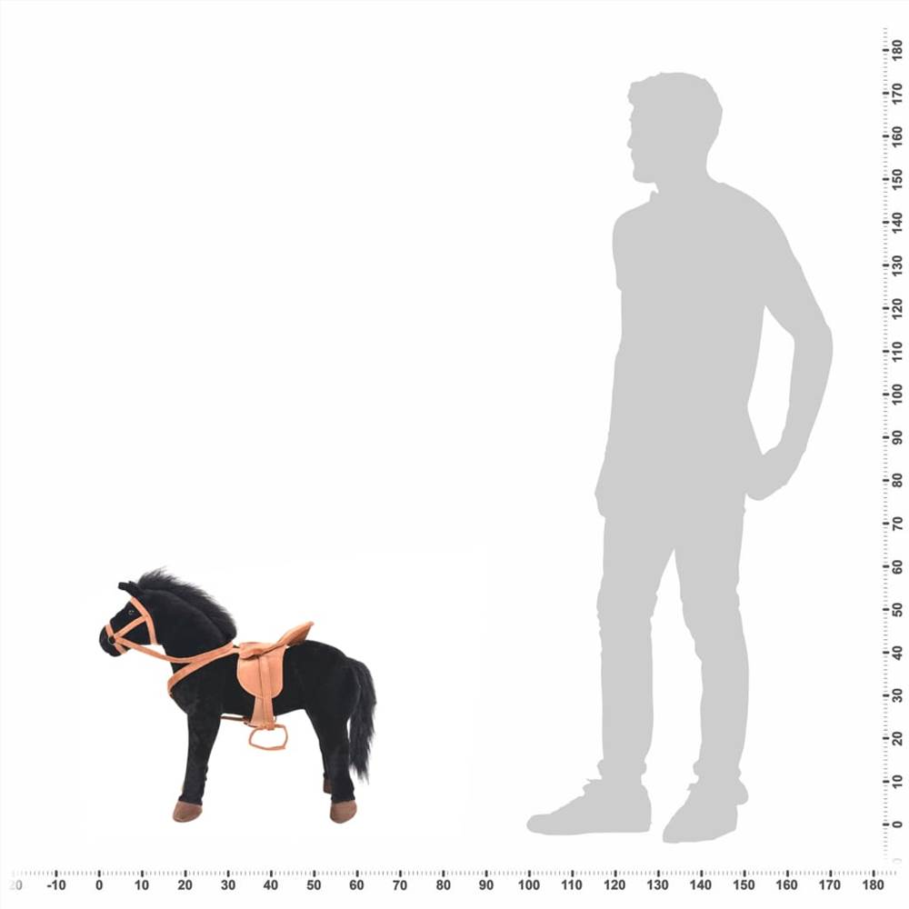 Standing Toy Horse Plush Black