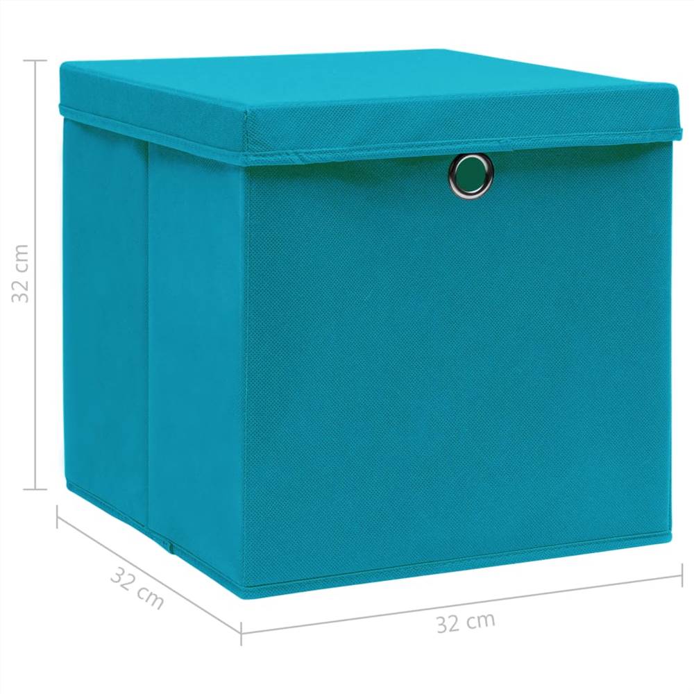 Storage Boxes with Lids 4s pcs Baby Blue 32x32x32 cm Fabric