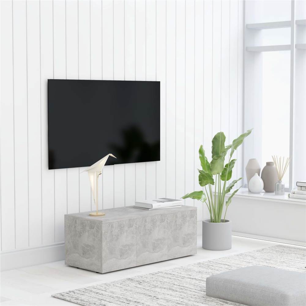 

TV Cabinet Concrete Grey 80x34x30 cm Chipboard