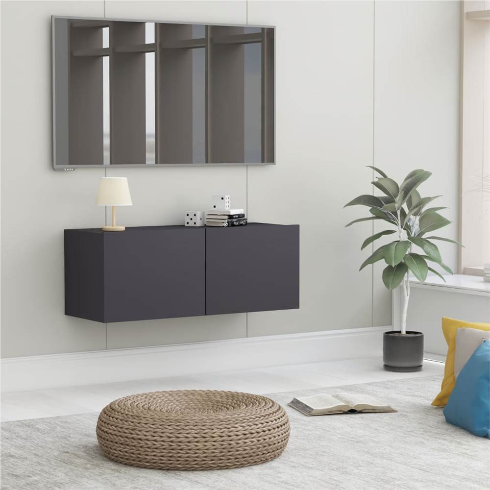 

TV Cabinet Grey 80x30x30 cm Chipboard
