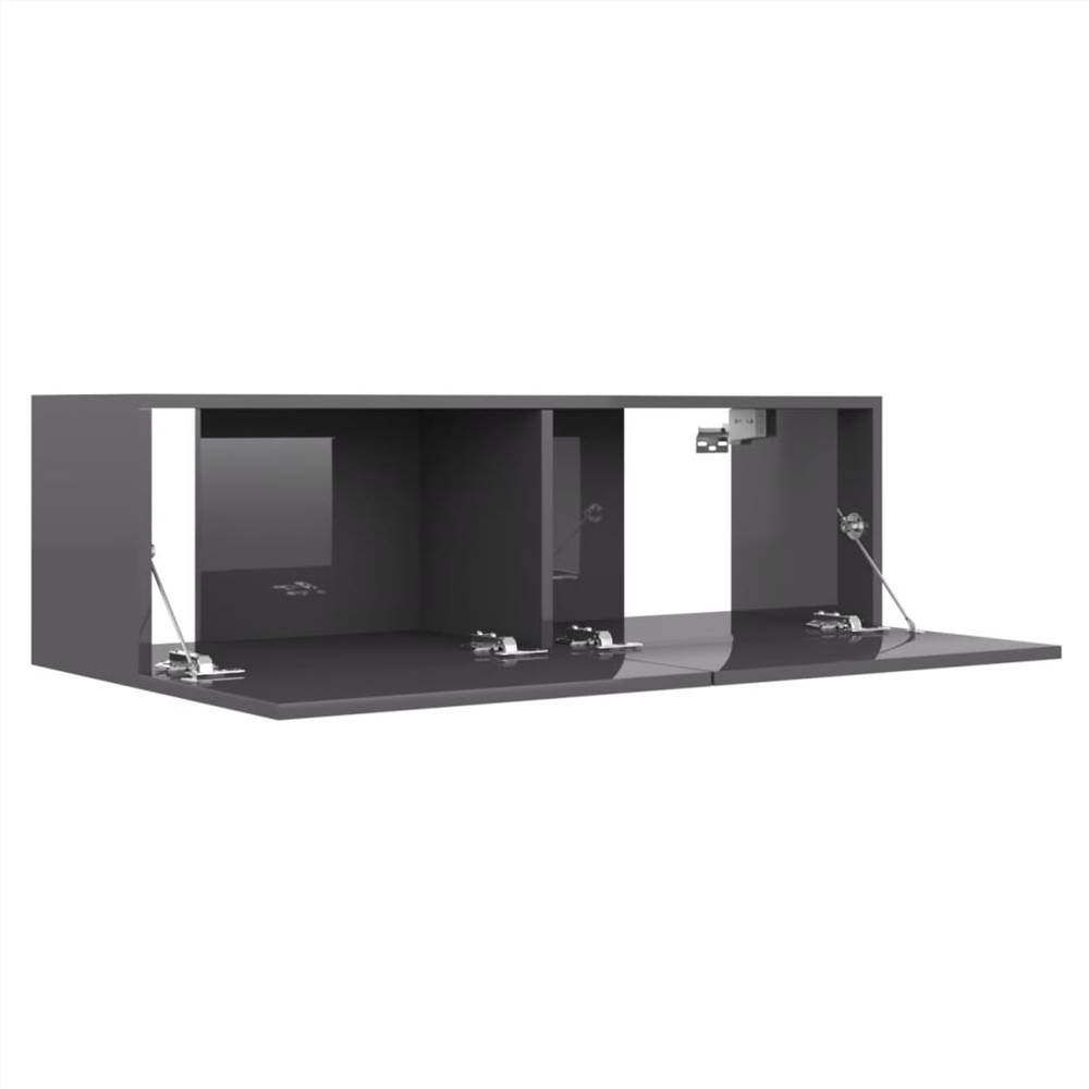 TV Cabinet High Gloss Grey 100x30x30 cm Chipboard