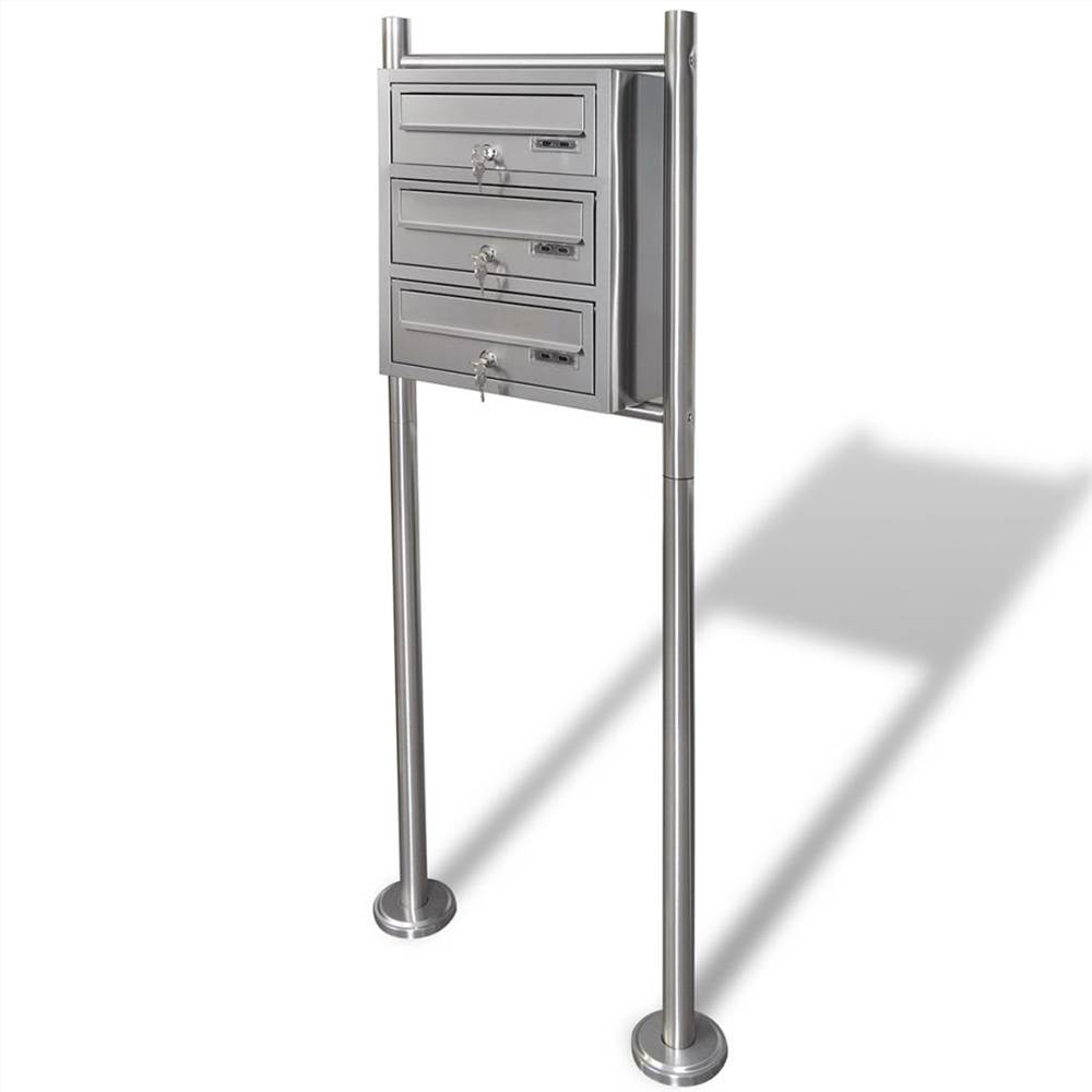 

Triple Mailbox on Stand Stainless Steel