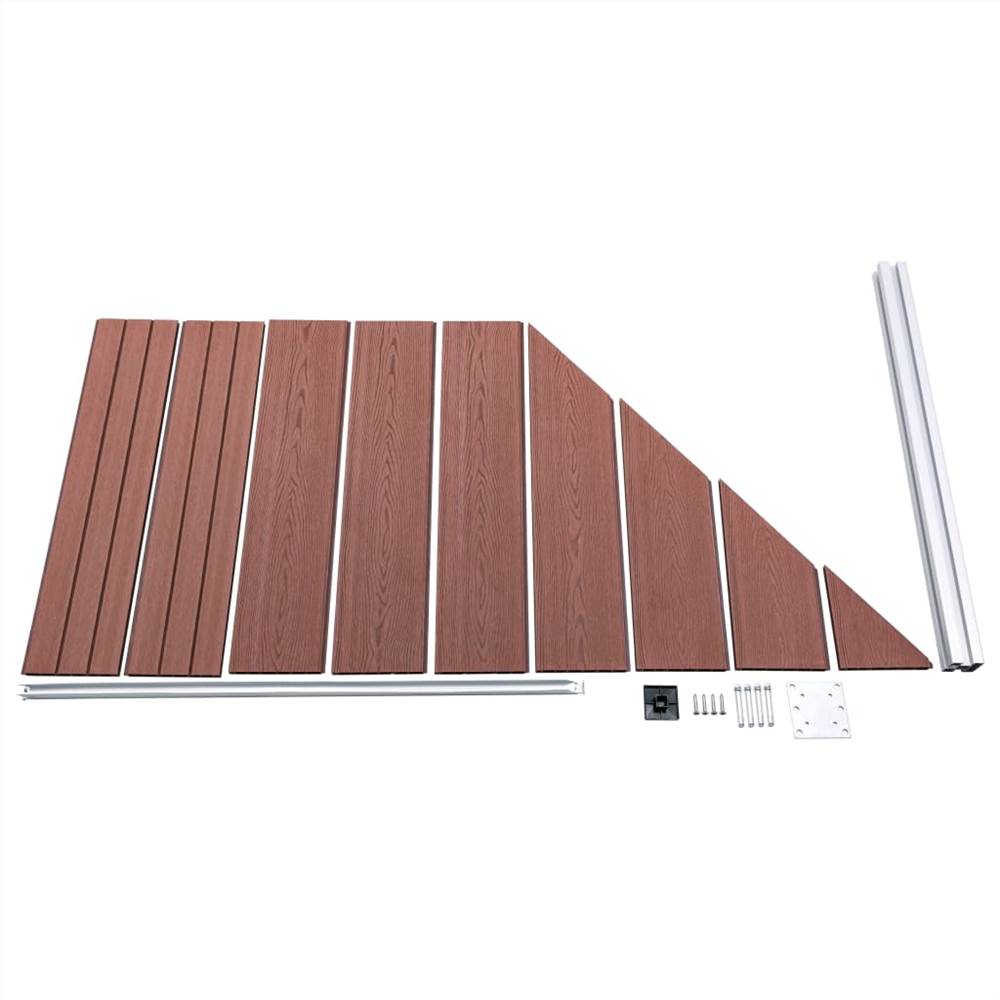 WPC Fence Set 5 Square + 1 Slanted 965x186 cm Brown