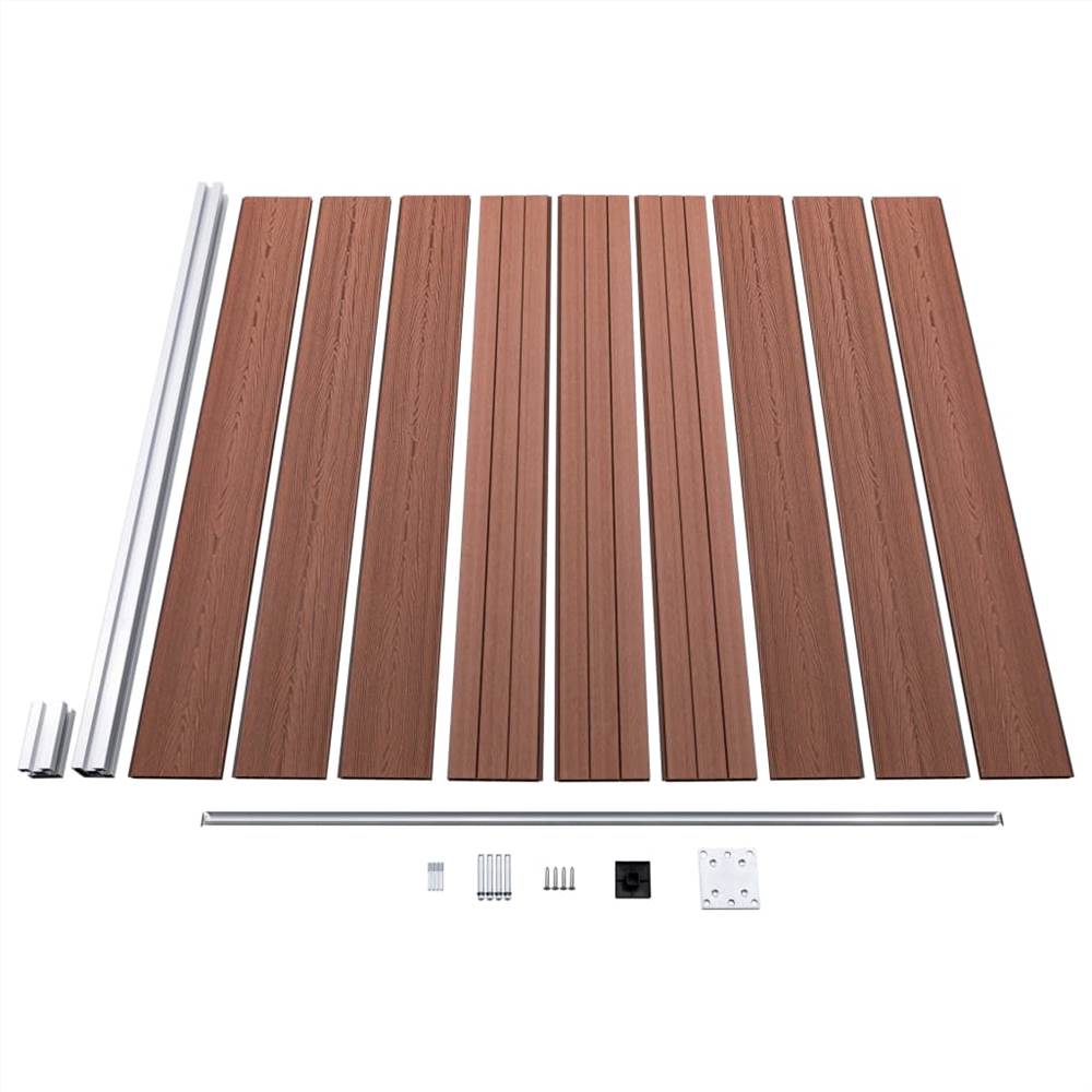 WPC Fence Set 5 Square + 1 Slanted 965x186 cm Brown