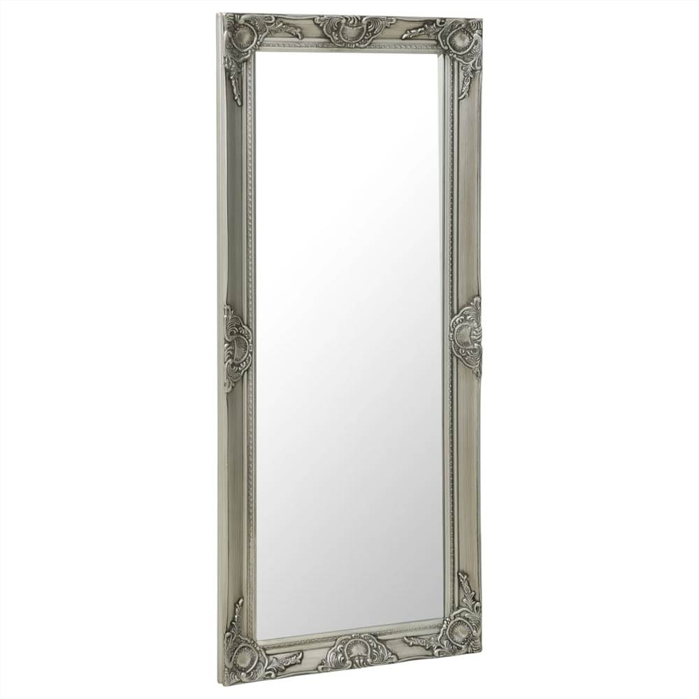 Wall Mirror Baroque Style 50x120 cm Silver