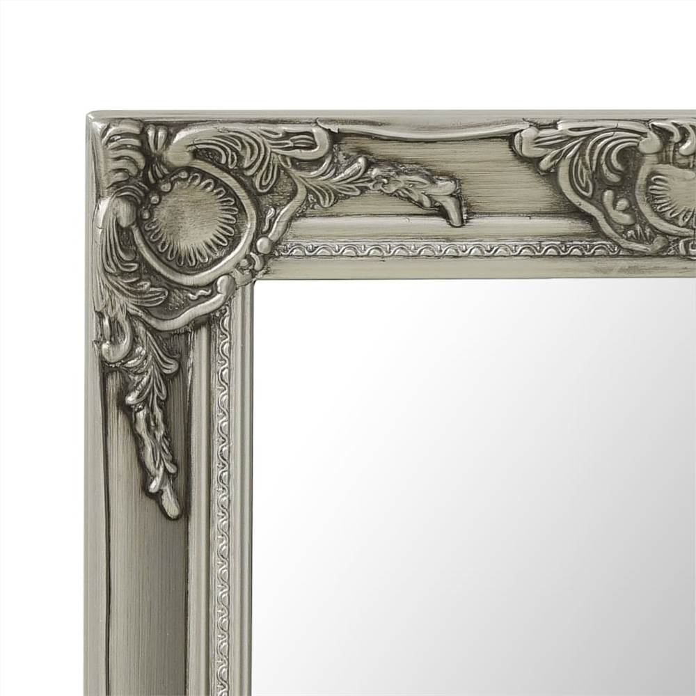 Wall Mirror Baroque Style 50x120 cm Silver