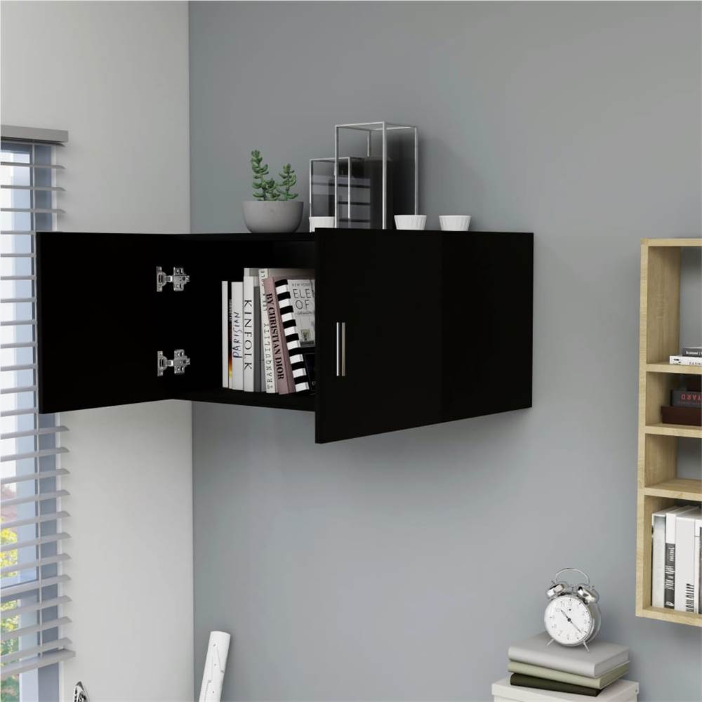 Wall Mounted Cabinet Black 80x39x40 cm Chipboard