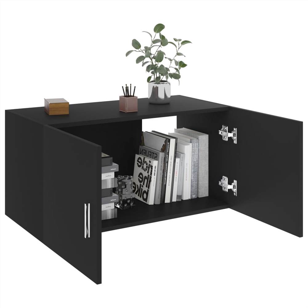 Wall Mounted Cabinet Black 80x39x40 cm Chipboard