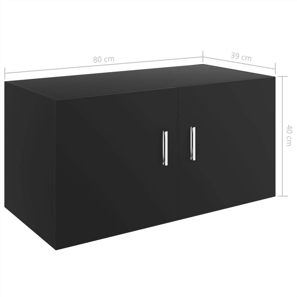 Wall Mounted Cabinet Black 80x39x40 cm Chipboard