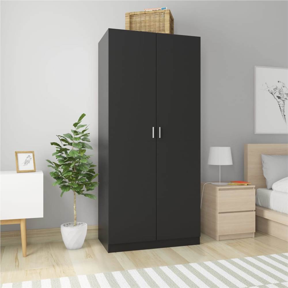 

Wardrobe Black 90x52x200 cm Chipboard