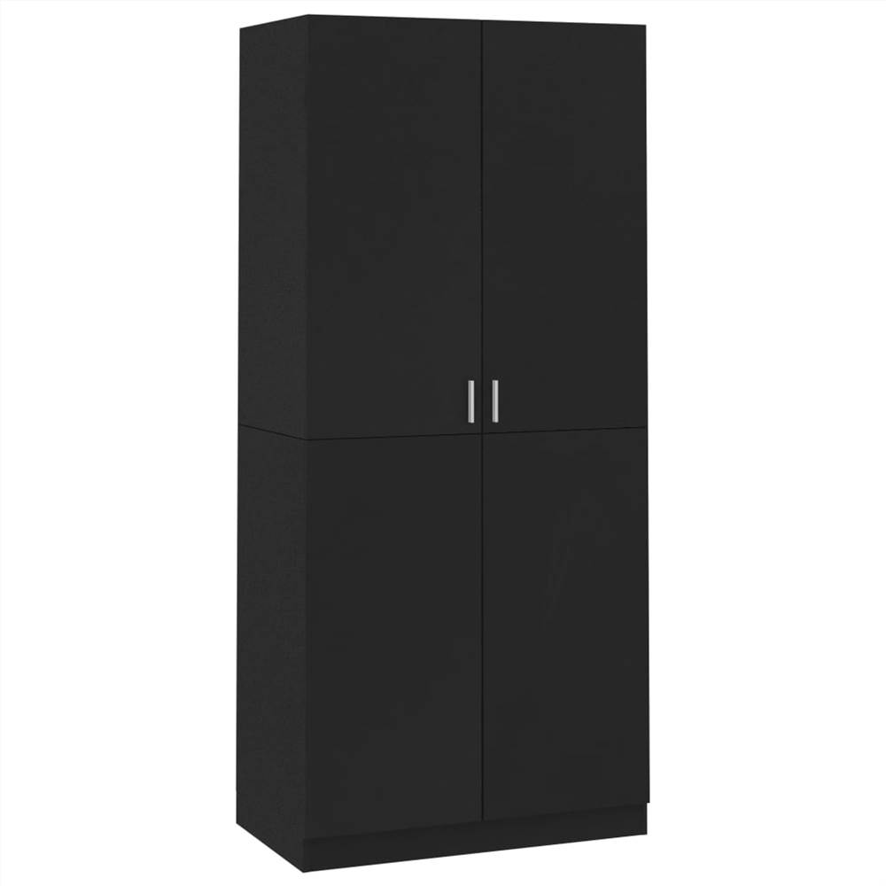 Wardrobe Black 90x52x200 cm Chipboard
