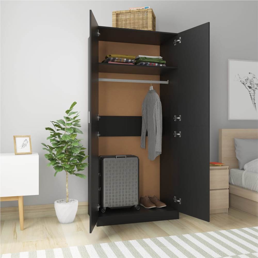 Wardrobe Black 90x52x200 cm Chipboard
