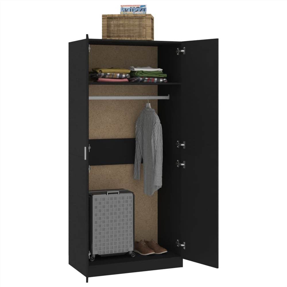 Wardrobe Black 90x52x200 cm Chipboard