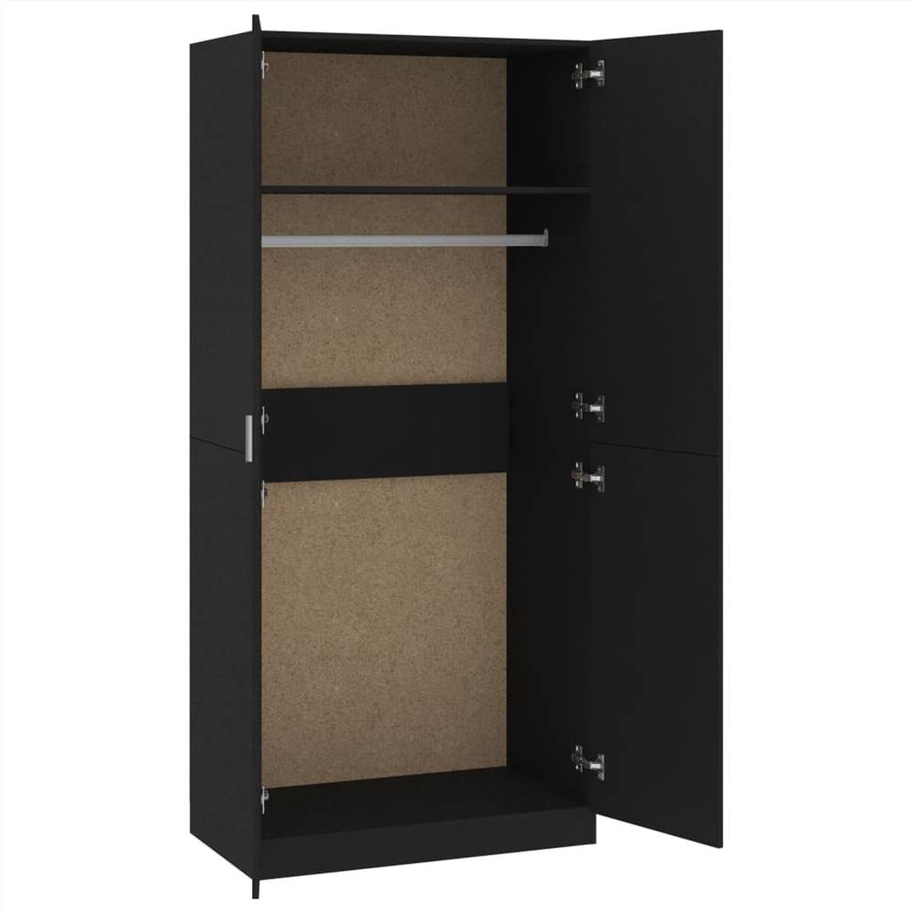 Wardrobe Black 90x52x200 cm Chipboard
