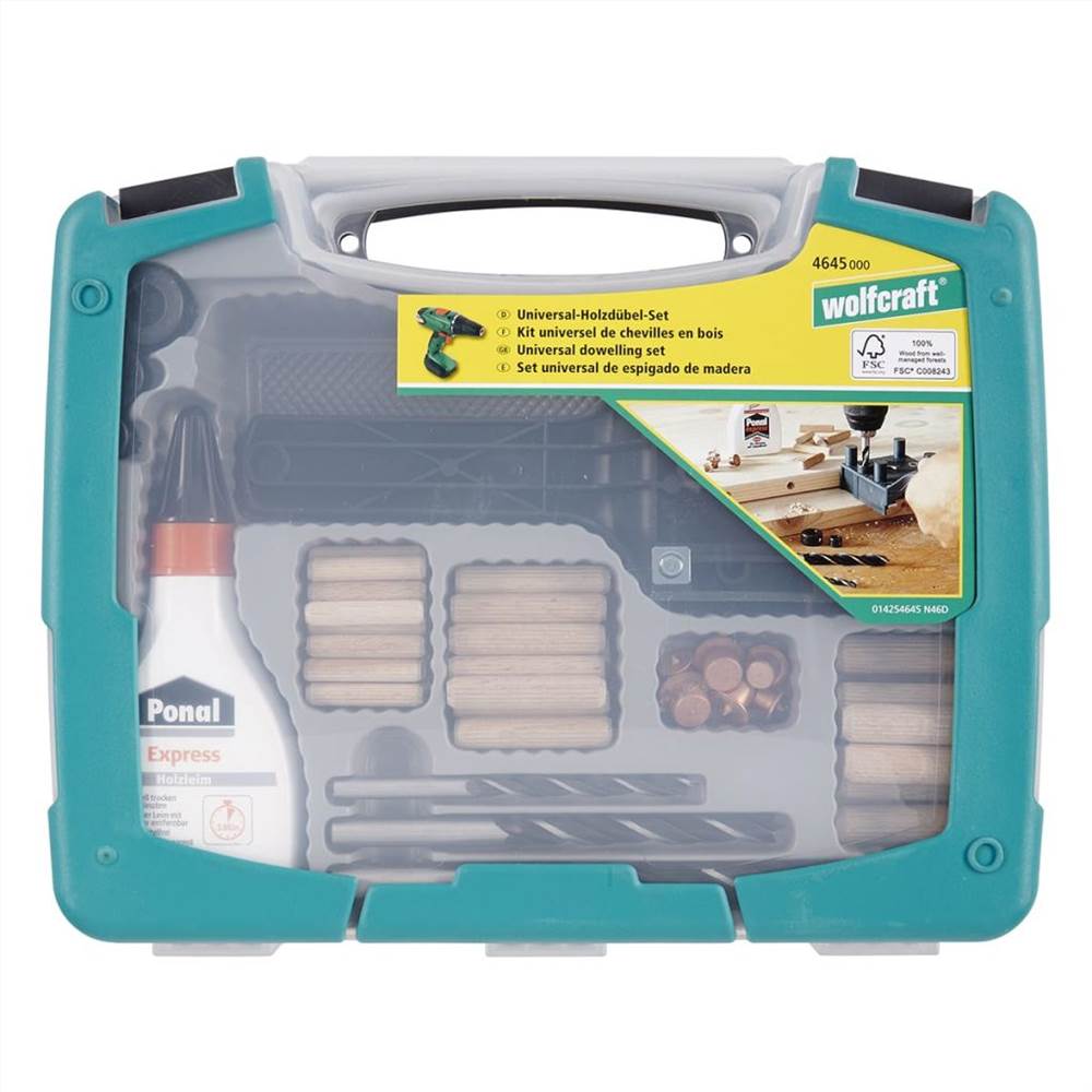 wolfcraft Universal Wood Doweling Set 4645000