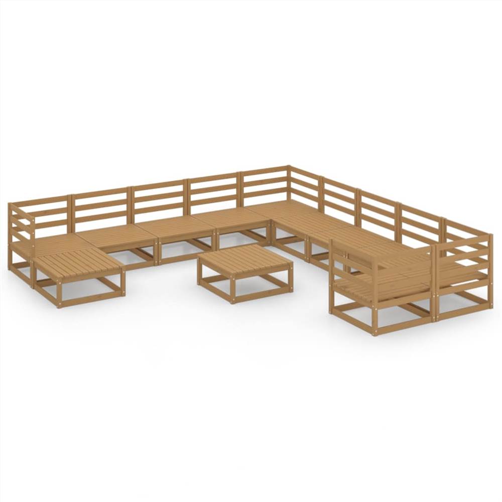 

12 Piece Garden Lounge Set Solid Pinewood