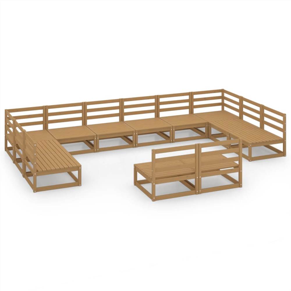 

12 Piece Garden Lounge Set Solid Pinewood