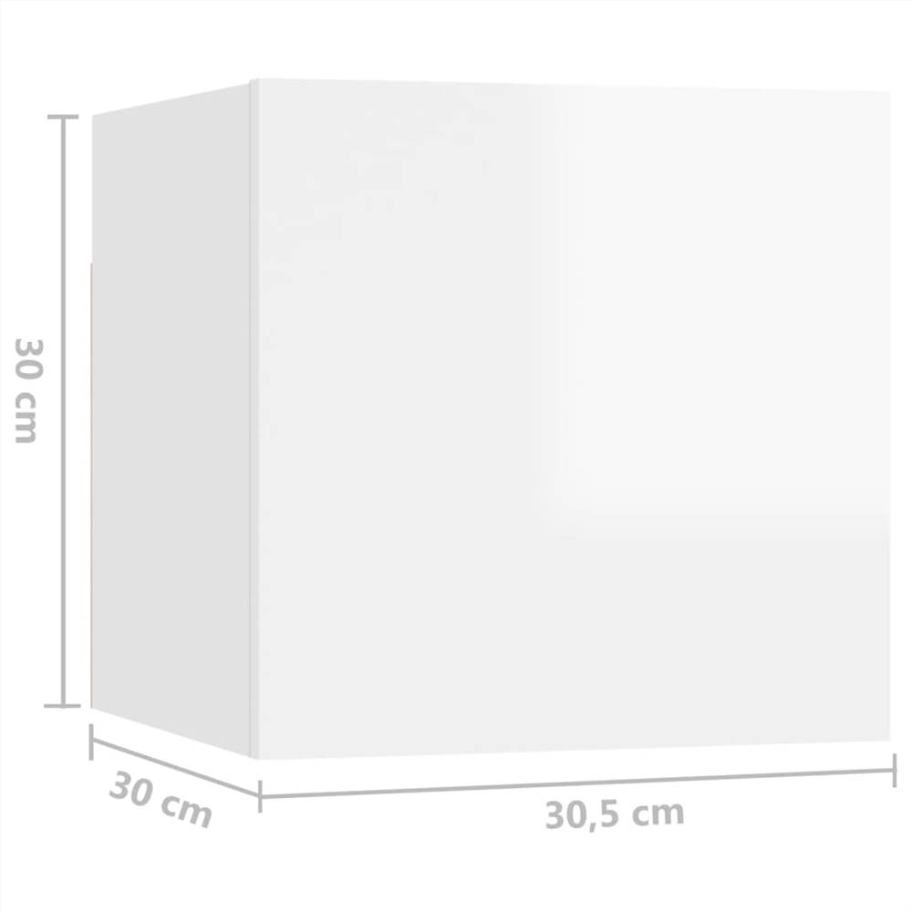 3079312  6 Piece TV Cabinet Set High Gloss White Chipboard (2x804527+804500)