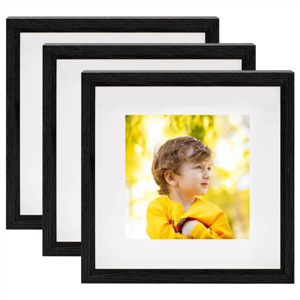 

3D Box Photo Frames 3 pcs Black 28x28 cm for 20x20 cm Picture