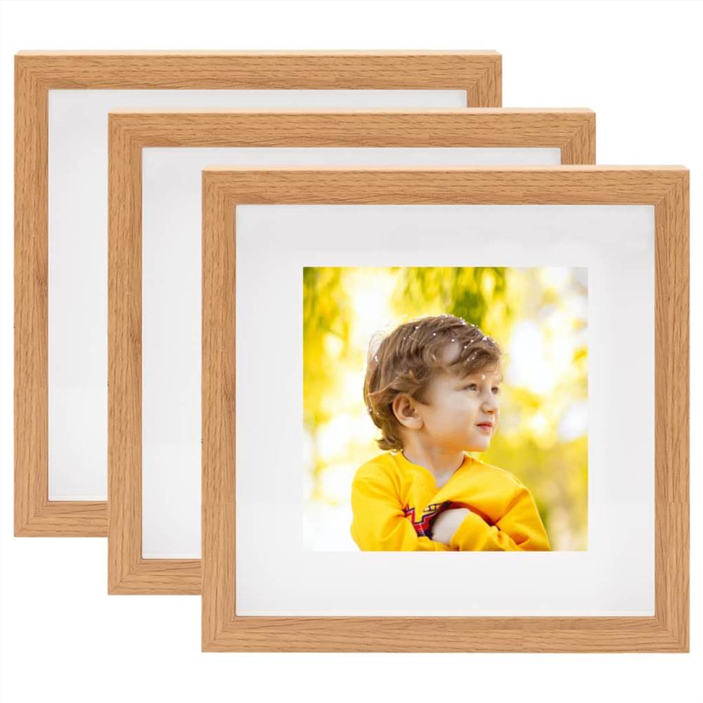 

3D Box Photo Frames 3 pcs Oak 28x28 cm for 20x20 cm Picture