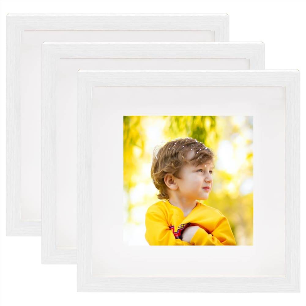 

3D Box Photo Frames 3 pcs White 23x23 cm for 13x13 cm Picture