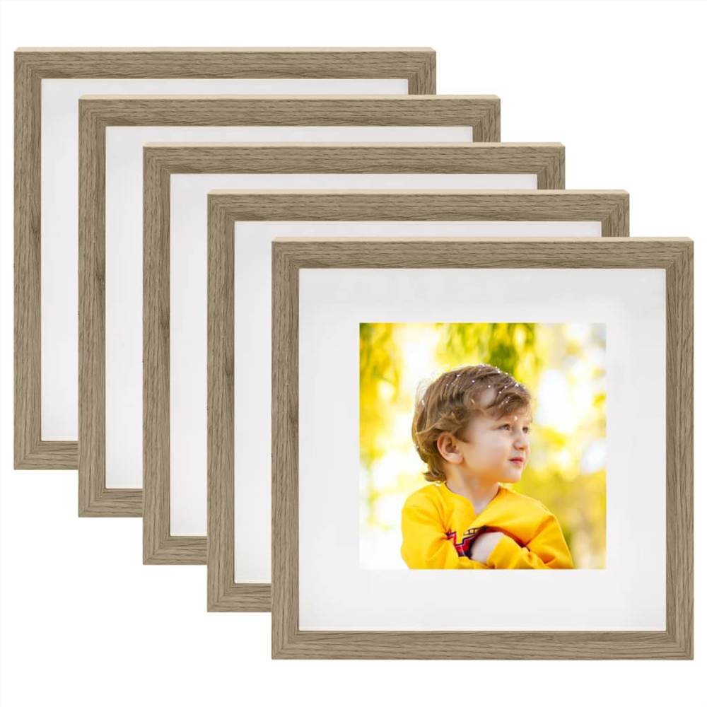 

3D Box Photo Frames 5 pcs Dark Wood 23x23cm for 13x13cm Picture