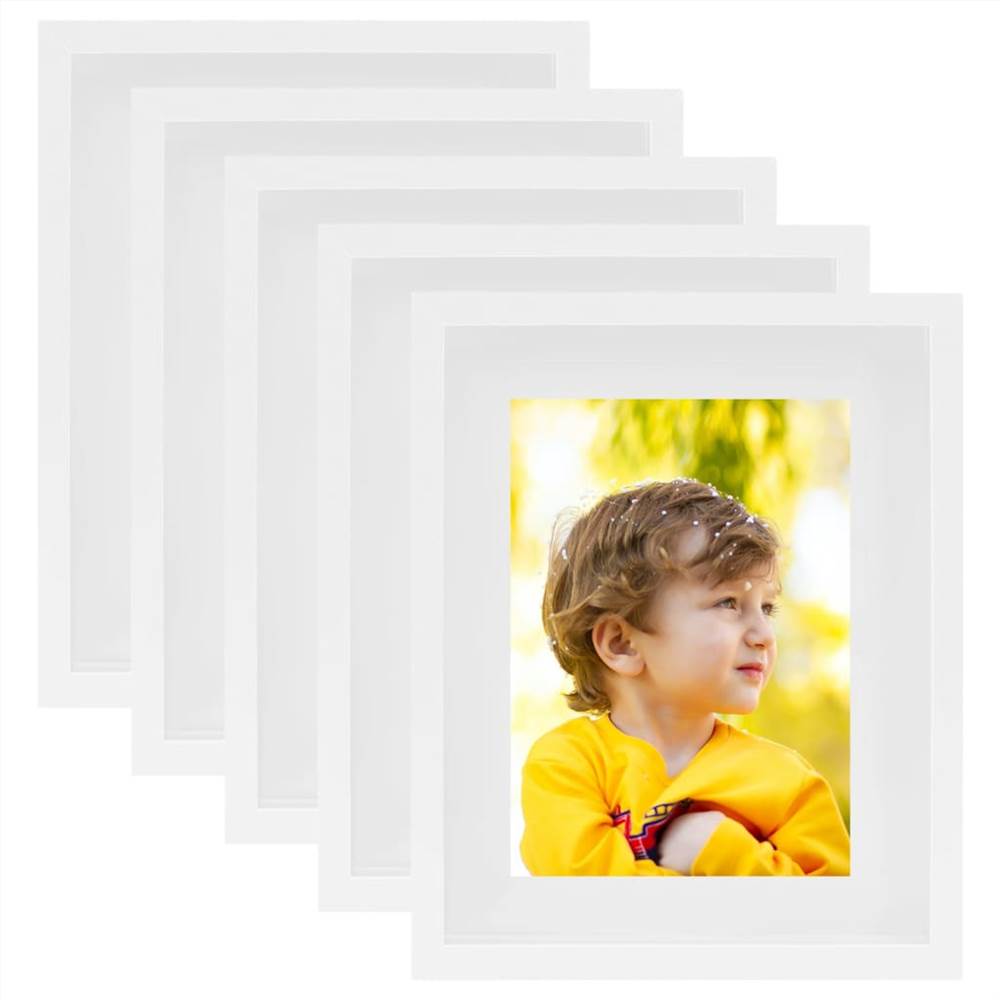 

3D Box Photo Frames 5 pcs White 21x29.7 cm for 15x20 cm Picture