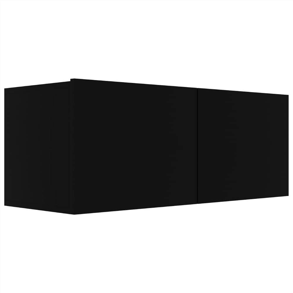 6 Piece TV Cabinet Set Black Chipboard
