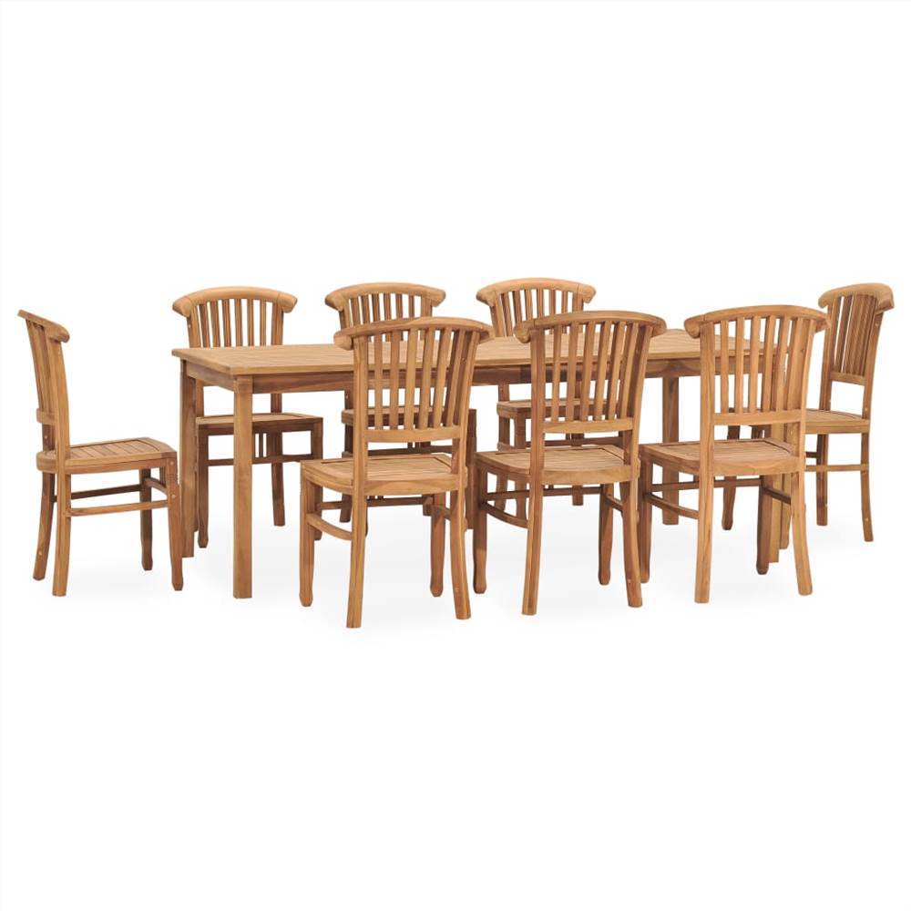 

9 Piece Garden Dining Set Solid Teak Wood