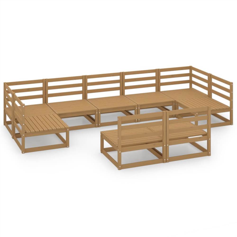 

9 Piece Garden Lounge Set Solid Pinewood