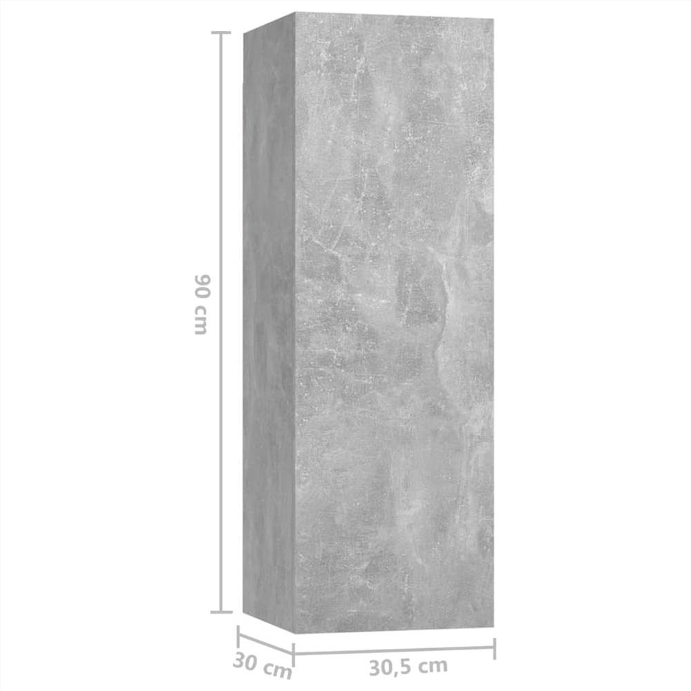 9 Piece TV Cabinet Set Concrete Grey Chipboard