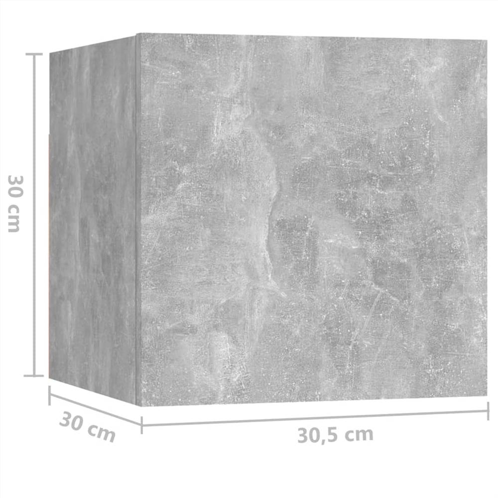 9 Piece TV Cabinet Set Concrete Grey Chipboard