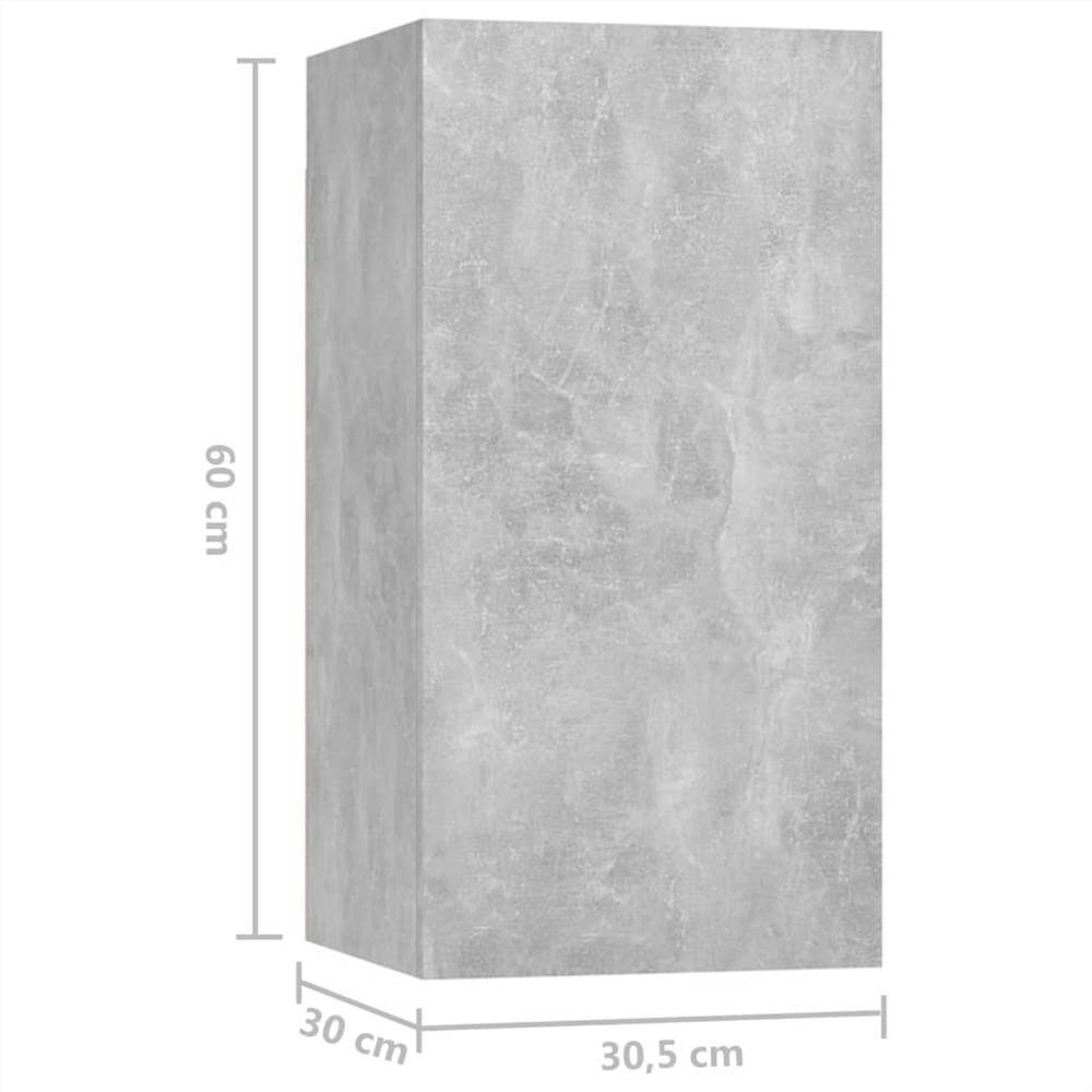 9 Piece TV Cabinet Set Concrete Grey Chipboard