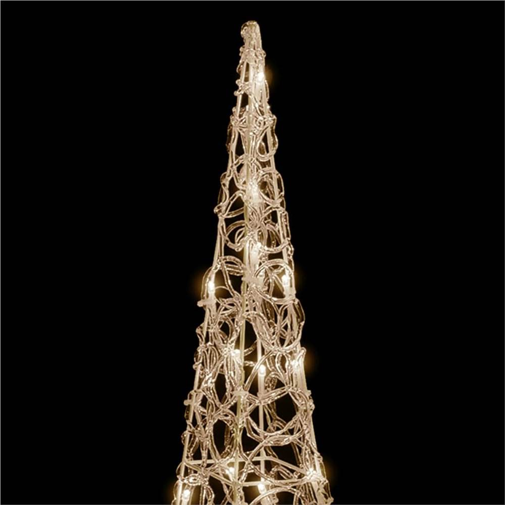 Acrylic Decorative LED Light Cone Set Warm White 30/45/60cm