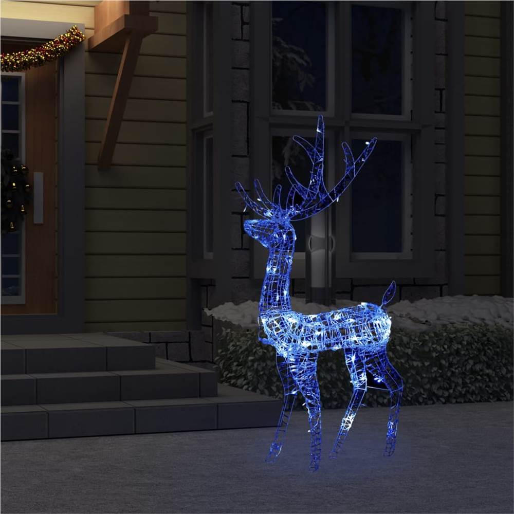 Acrylic Reindeer Christmas Decoration 140 LEDs 128cm Blue