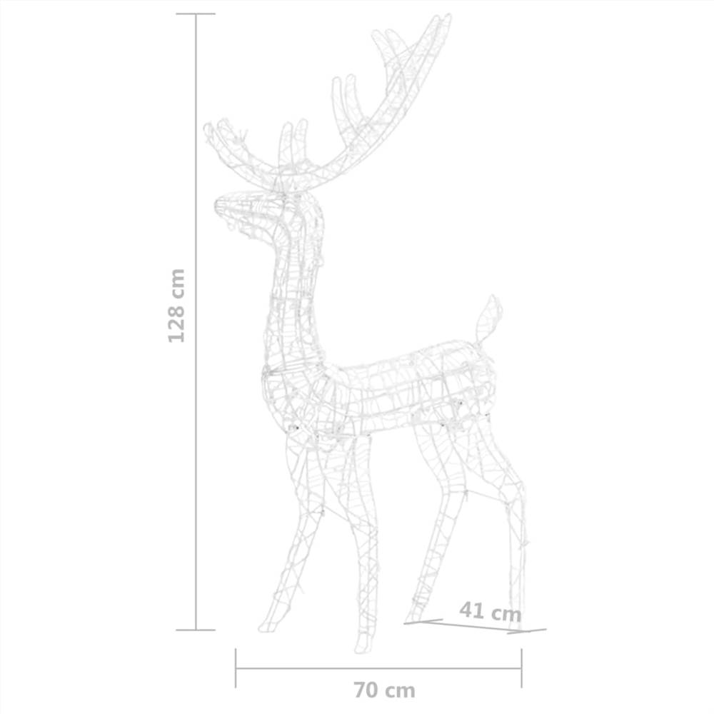 Acrylic Reindeer Christmas Decoration 140 LEDs 128cm Colourful