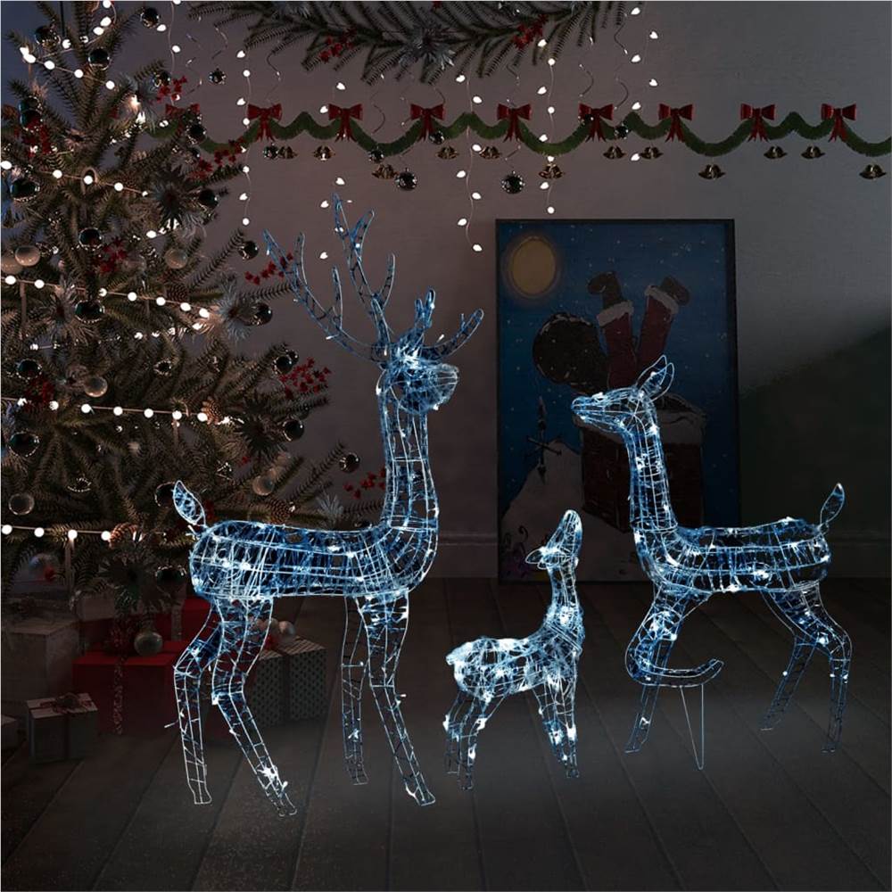 

Acrylic Reindeer Family Christmas Decoration 300 LED Cold White