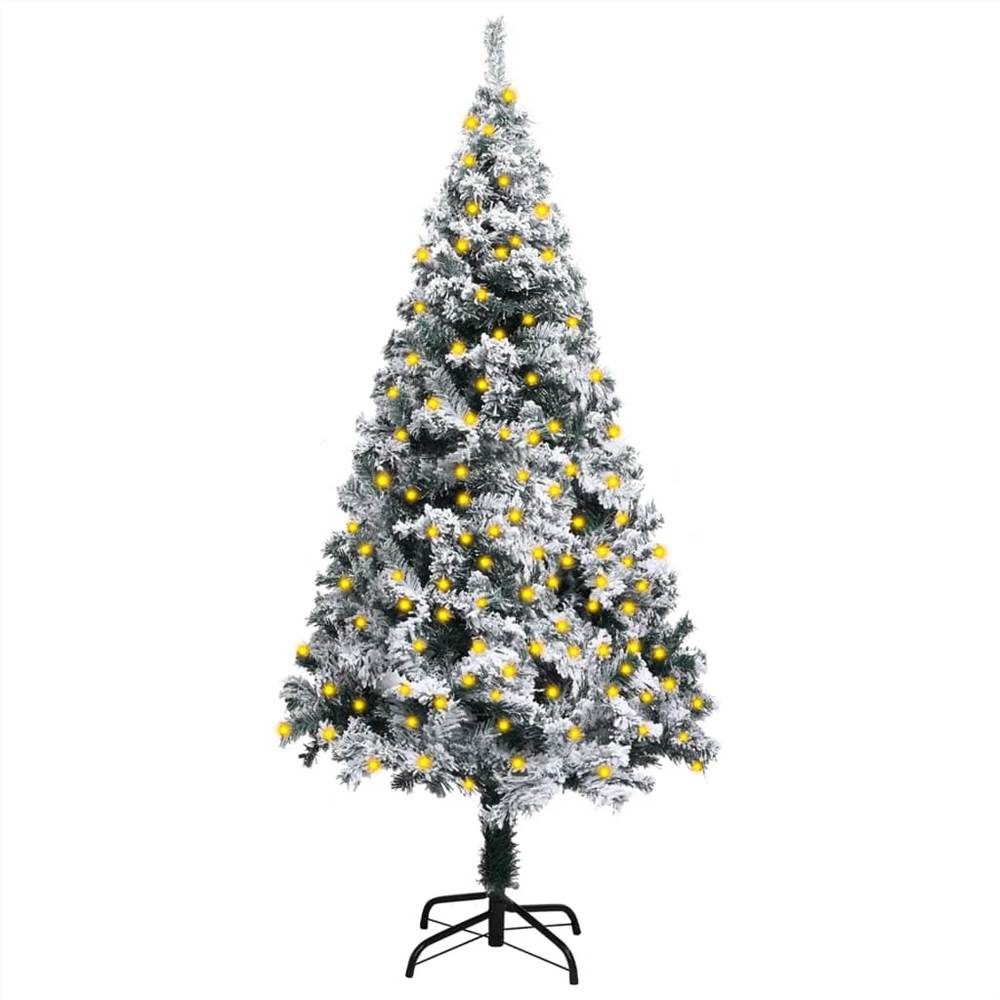 

Artificial Christmas Tree with LEDs&Flocked Snow Green 120 cm