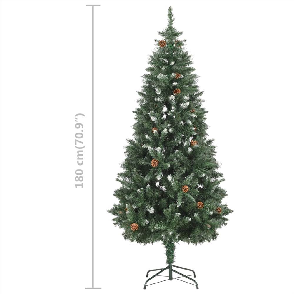 Artificial Christmas Tree with LEDs&Pine Cones 180 cm
