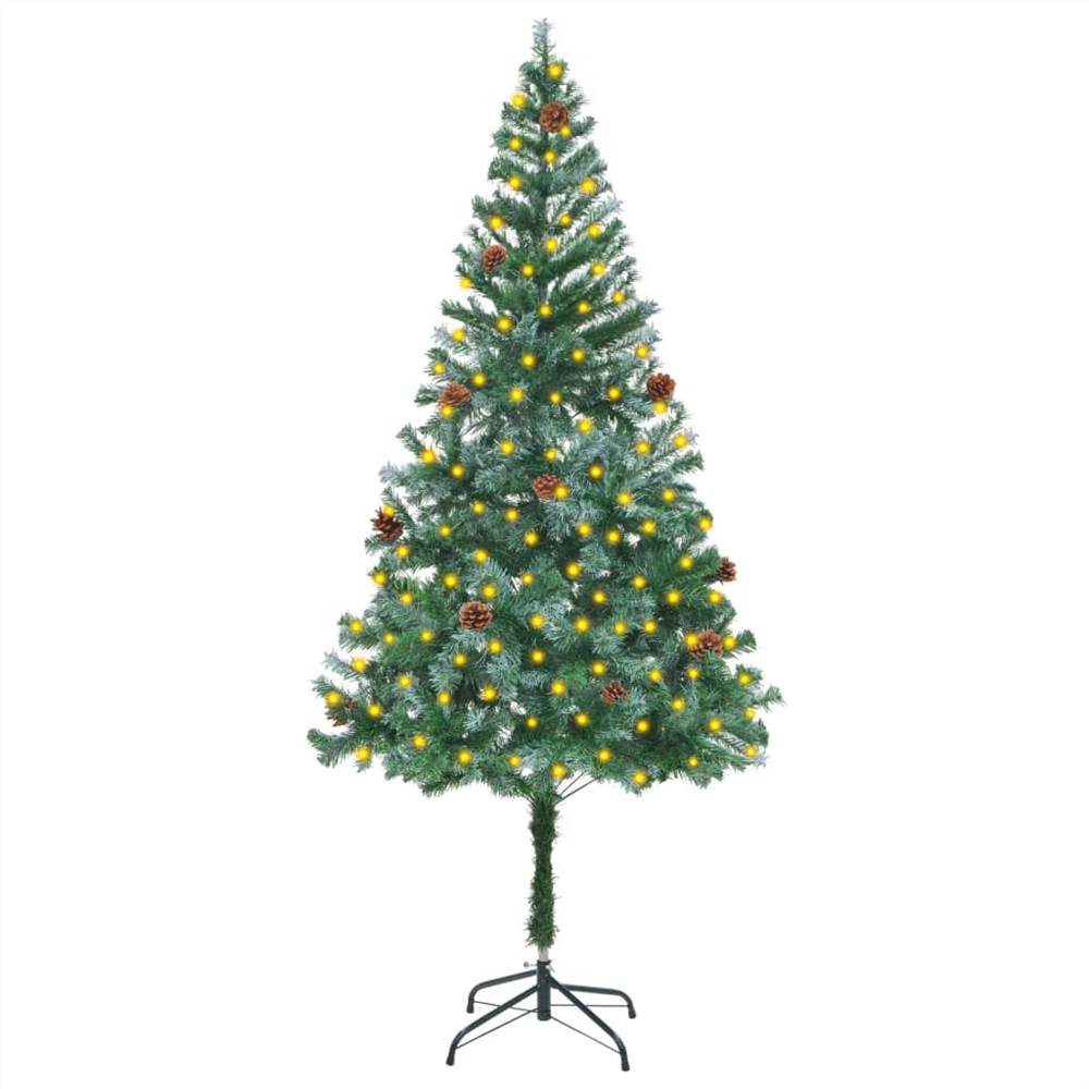 Artificial Christmas Tree with LEDs&Pinecones 180 cm