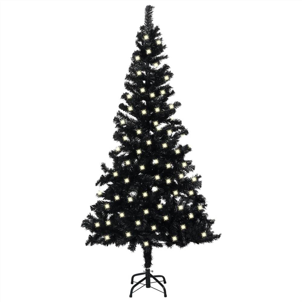 

Artificial Christmas Tree with LEDs&Stand Black 120 cm PVC